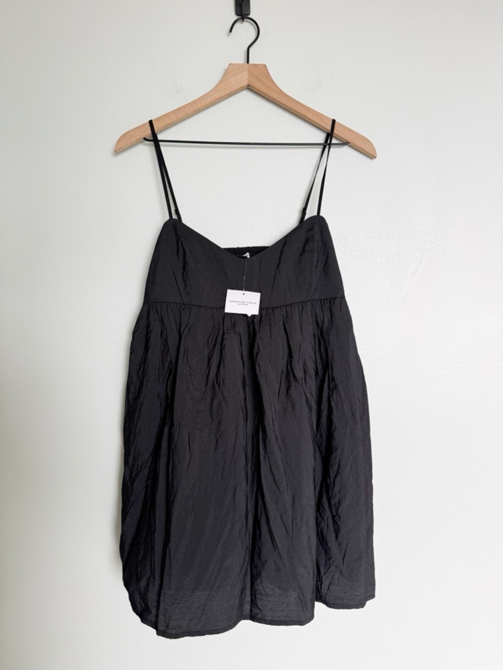 American Eagle Flowy Black Strapless Dress